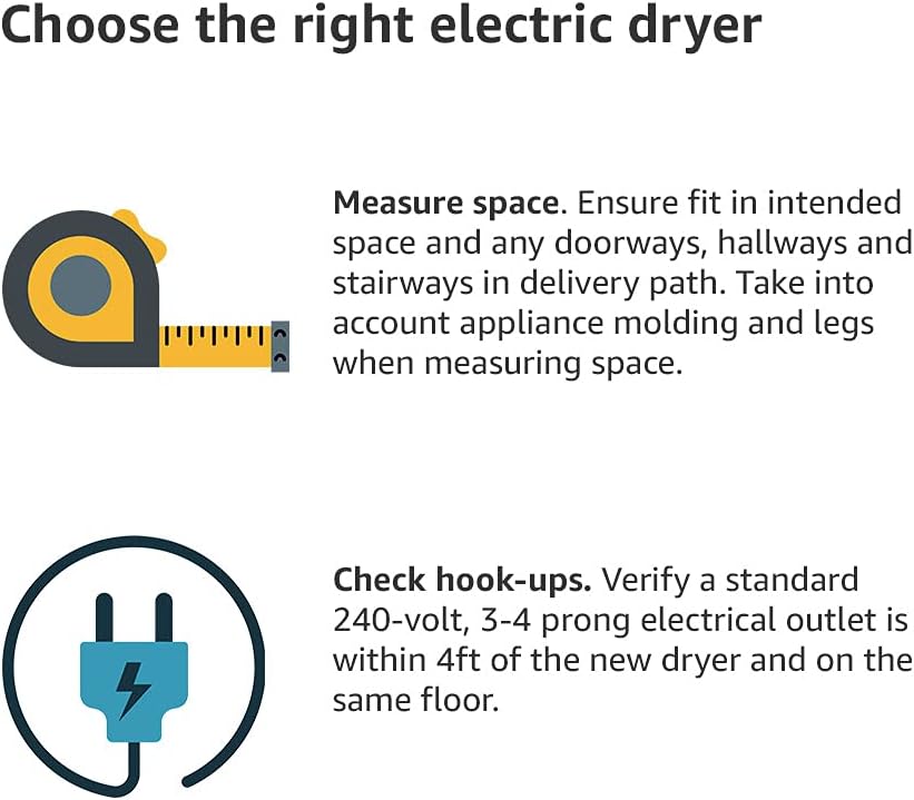 29′′ Front Load Electric Dryer with Wrinkle Guard and 7.0 Cubic Ft. Total Capacity, White