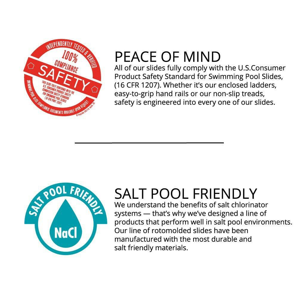 S.R. Smith 698-209-58124 Cyclone Right Curve Swimming Pool Slide, Gray Granite