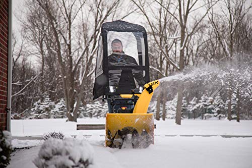 Deluxe Universal Snow Thrower Cab, Black – Fits Most Two & Three-Stage Snow Blowers, Includes Storage Pouch & Reflective Fabric