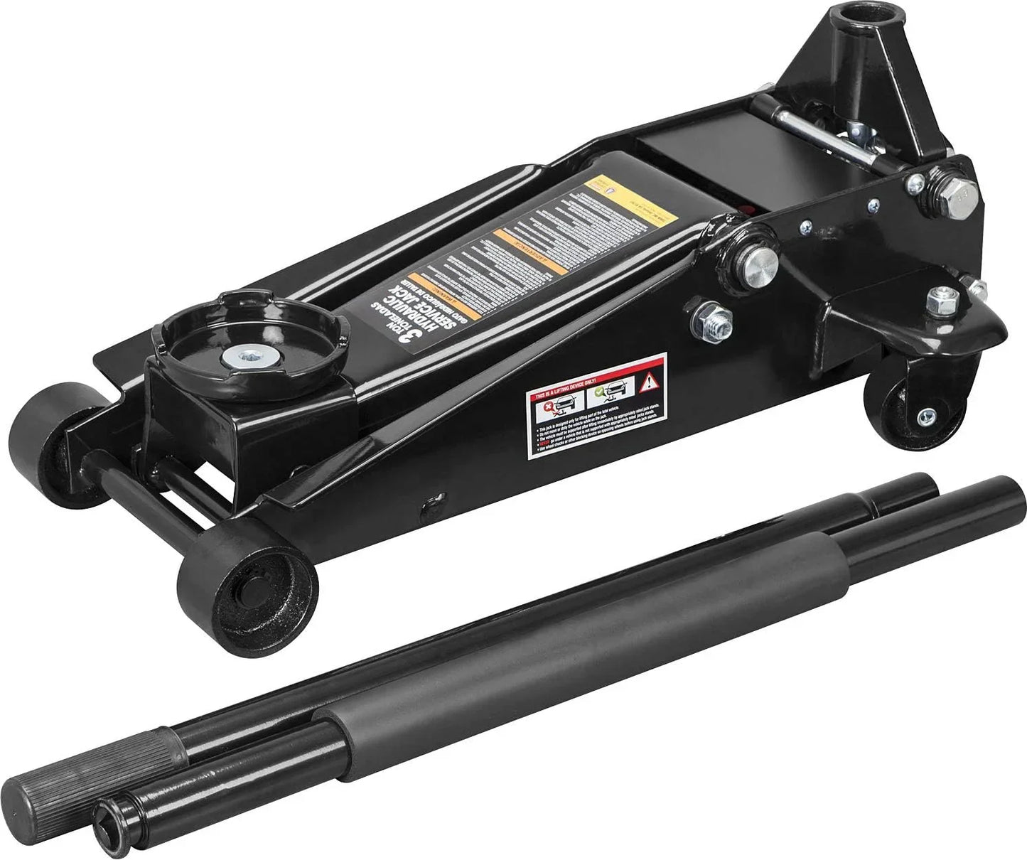 3 Ton Floor Jack Hydraulic Heavy Duty Steel Car Jack with Quick Lift Dual Pump,Black,W8303-B