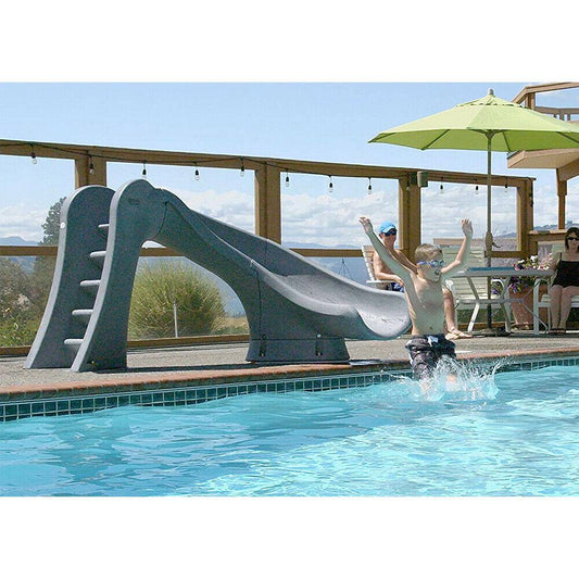 S.R. Smith 698-209-58124 Cyclone Right Curve Swimming Pool Slide, Gray Granite