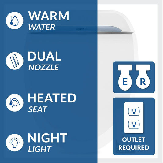 USPA 6800 Luxury Electric Bidet Seat for Elongated Toilets in White USPA6800-E