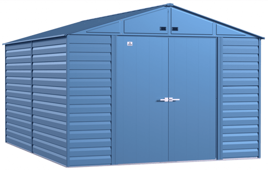 Arrow Select Steel Storage Shed, 10x14, Blue Grey