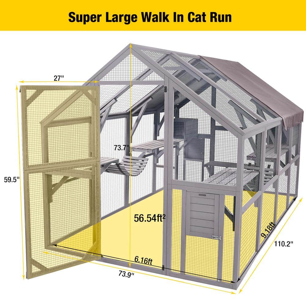 aivituvin Outdoor Cat Run : Large Cat Enclosure