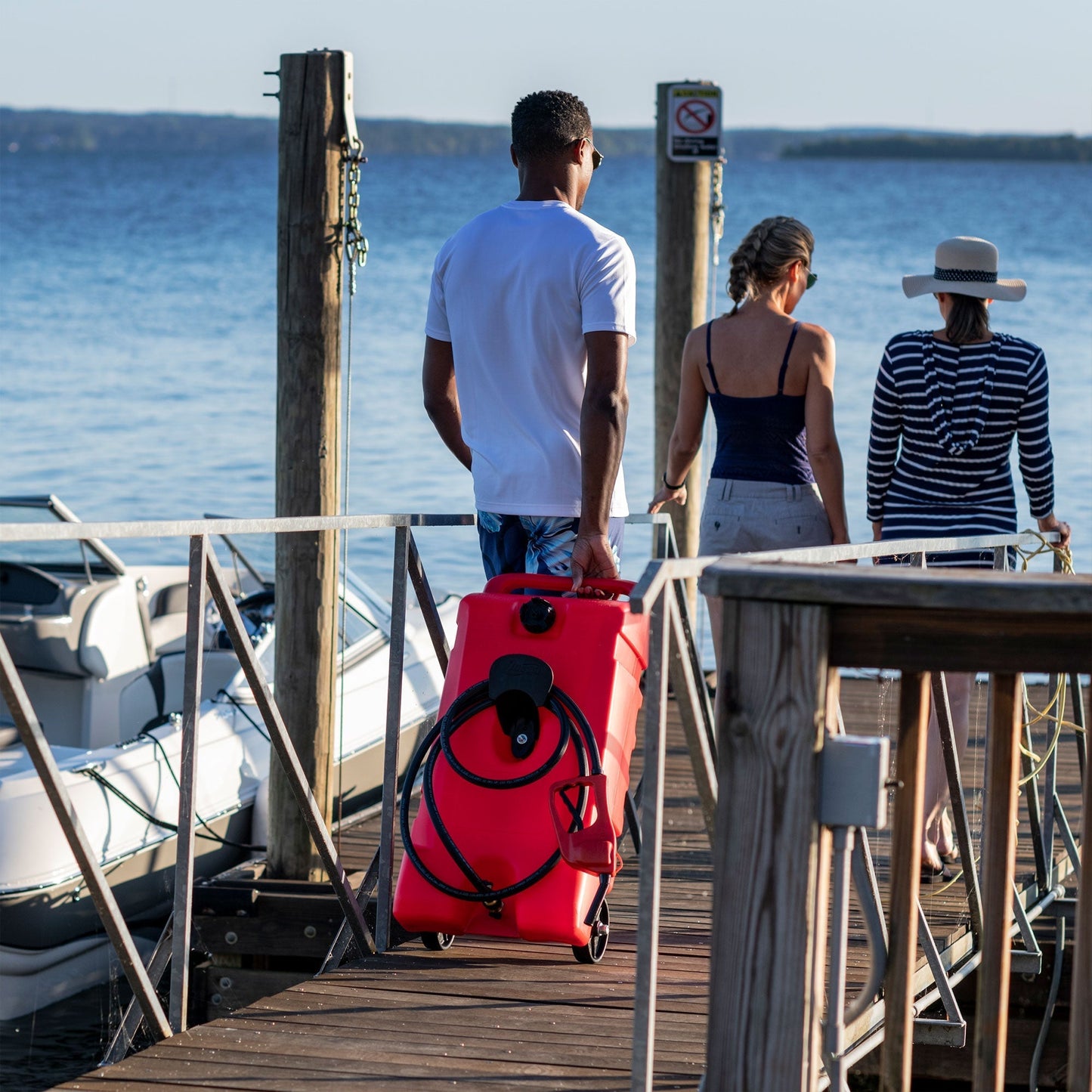 14 Gallon Portable Gas Fuel Tank with Pump, 2 Pack, Red