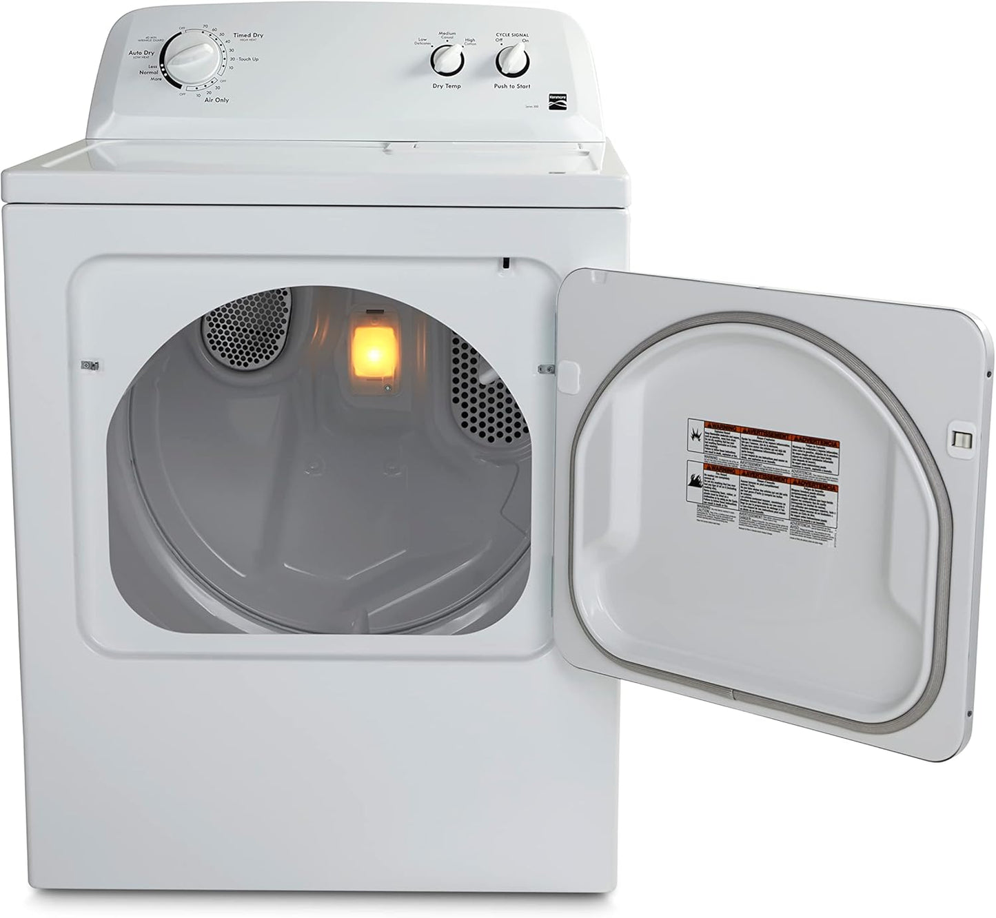 29′′ Front Load Electric Dryer with Wrinkle Guard and 7.0 Cubic Ft. Total Capacity, White